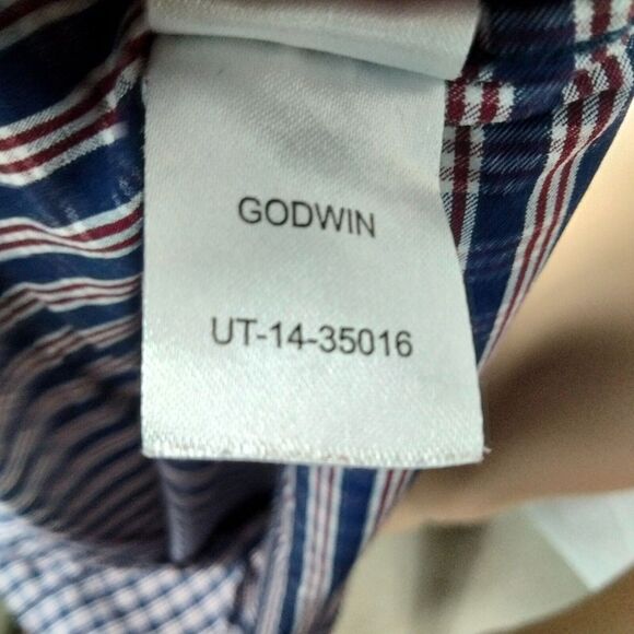 Untuckit Shirt Mens L Blue Slim Fit Plaid Long Sleeve Button Front Casual Nylon - Picture 8 of 8